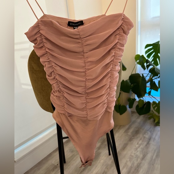 Dynamite Mesh Bodysuit - Mauve - Picture 1 of 4